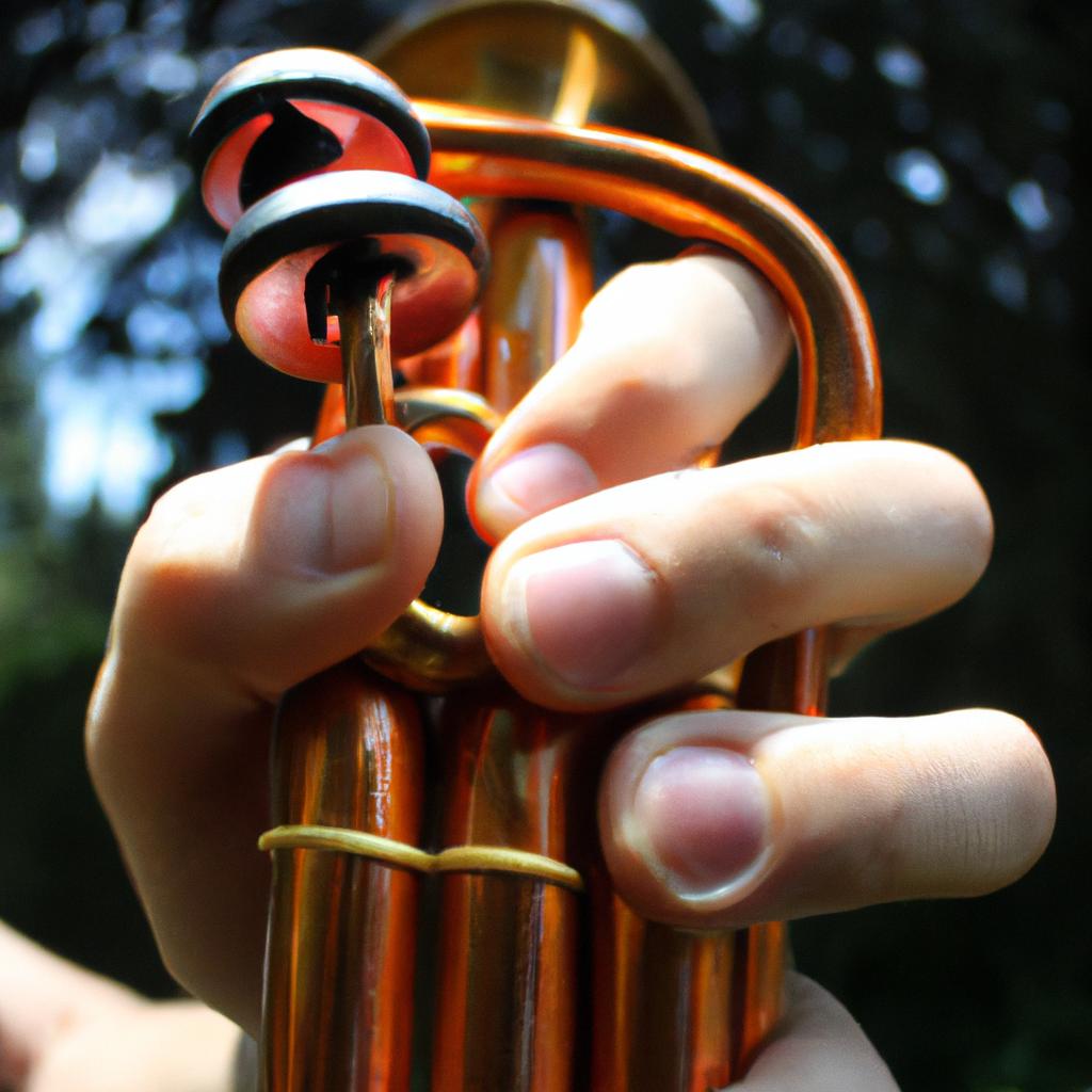 Person holding a musical instrument